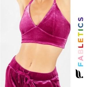 Fabletics Set: Hazel Velvet Bralette & Tessa Lounge Short, Size S, MSRP $75